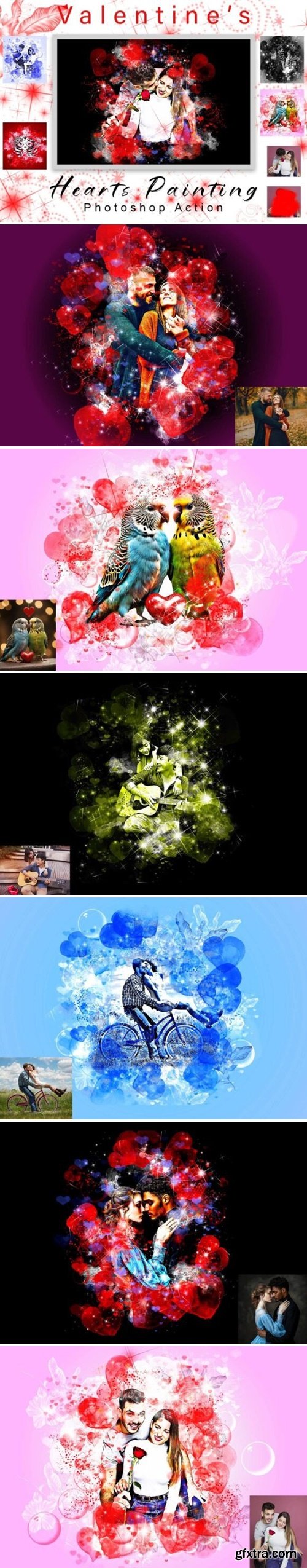 Valentine\'s Hearts Painting Ps Action