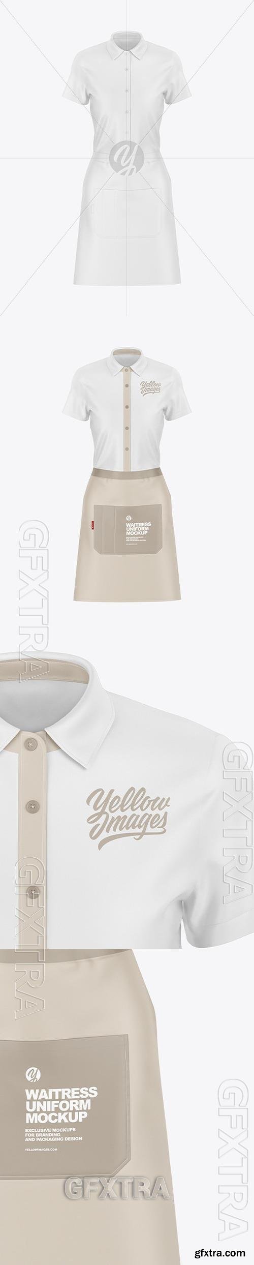 Waitress Short Sleeve Uniform Mockup 95931 Waitress Short Sleeve Uniform Mockup 95931
