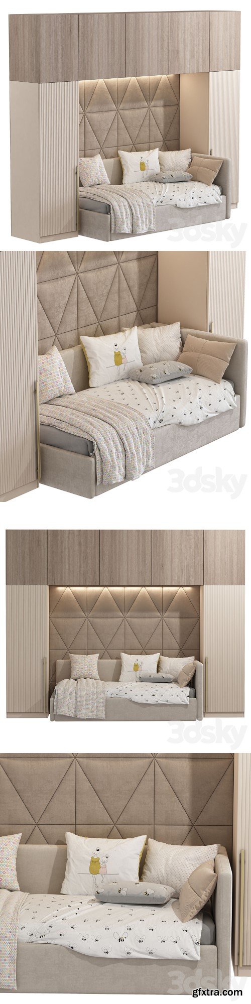 Upholstered sofa bed