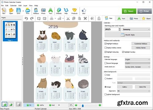 AMS Software Photo Calendar Creator Pro 19.0
