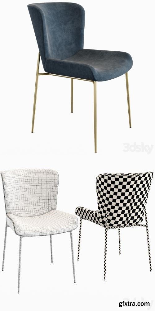 Westwing Collection Sedia imbottita in velluto grigioTess