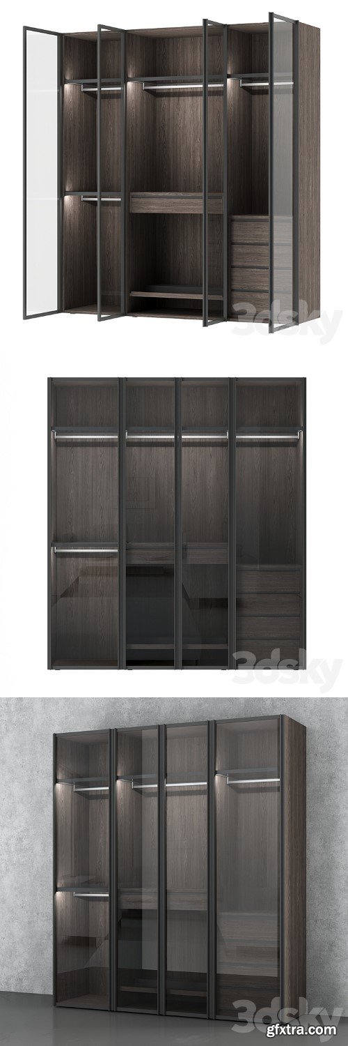 Italian glass wardrobe Scrigno by Sangiacomo