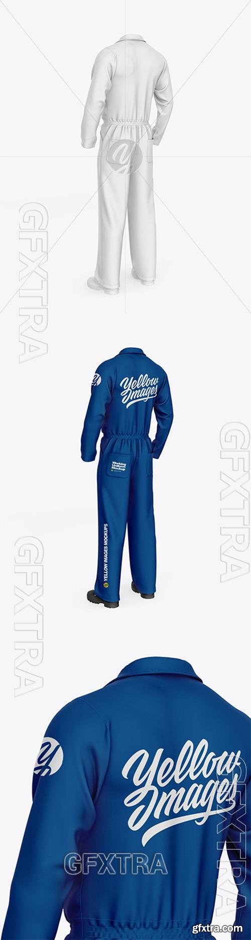 Worker Uniform (Coveralls) Mockup Back Half Side View 89263 Worker Uniform (Coveralls) Mockup Back Half Side View 89263
