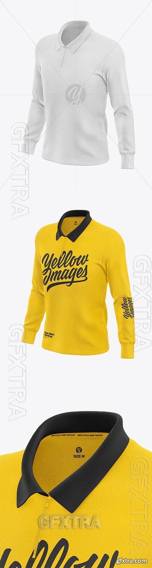 Polo Shirt Mockup - Front Half Side View 90722