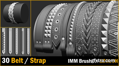 Artstation - 30 IMM Belt / Strap Brush for Zbrush