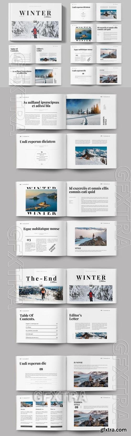 Winter Magazine Landscape Layout M4E9WM7