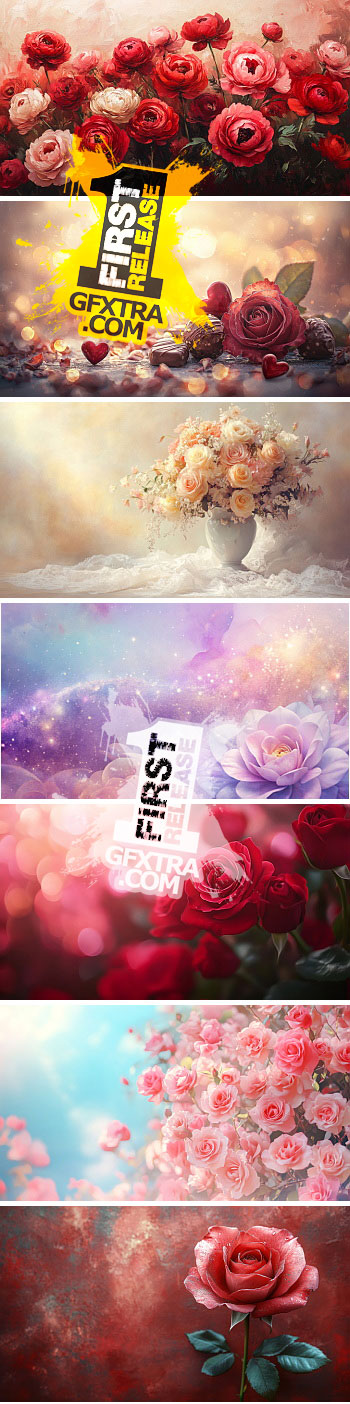 Valentine's Day Background AI Illustrations with Spaces 50xJPG