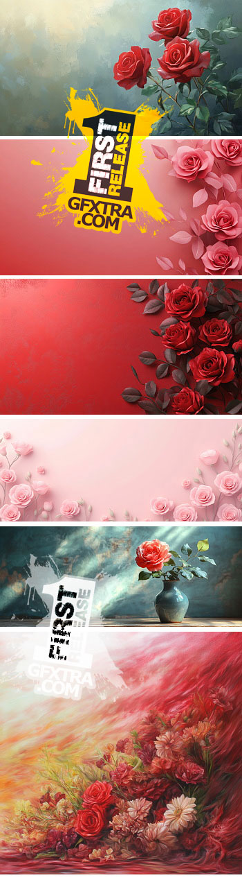 Valentine's Day Background AI Illustrations with Spaces 50xJPG