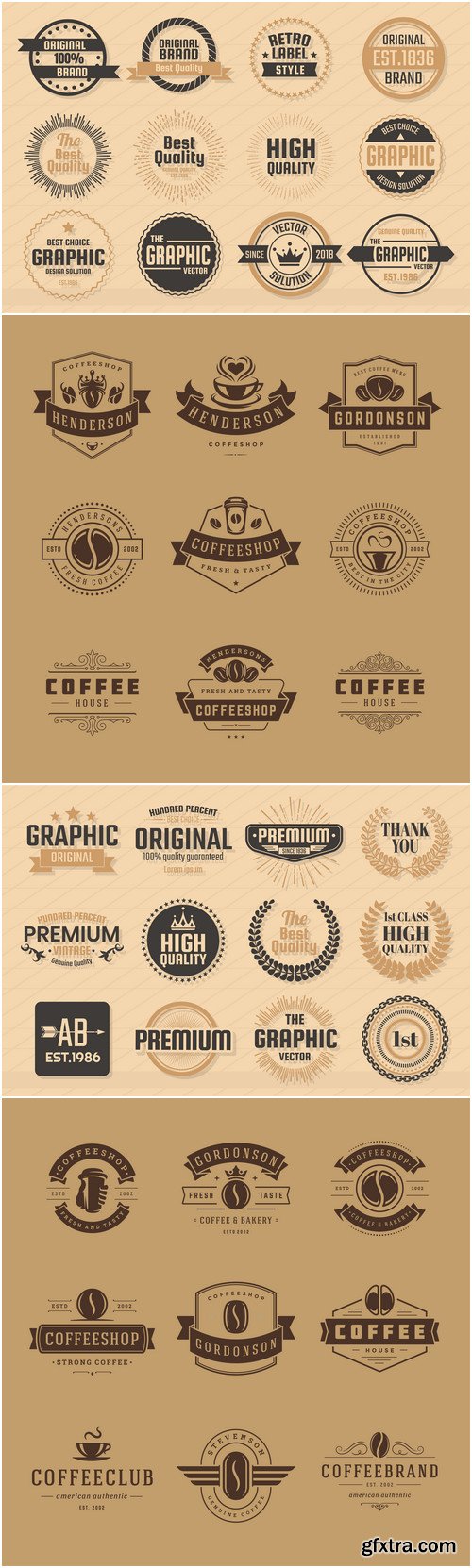 Labels, logos, badges, ribbons design elements vector set 10