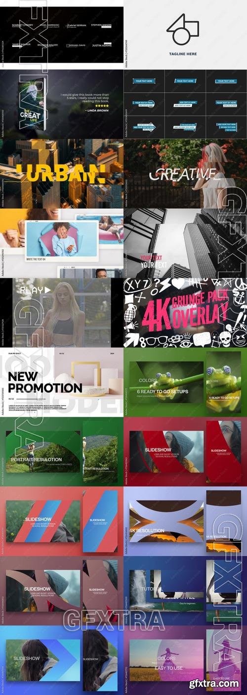 20 Video Effects and Elements for Premiere Pro by Adobestock Bundle 20