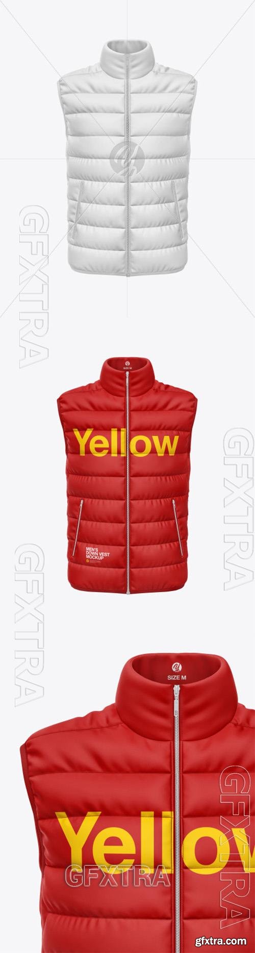 Matte Nylon Mens Down Vest Mockup 75957 Matte Nylon Mens Down Vest Mockup 75957