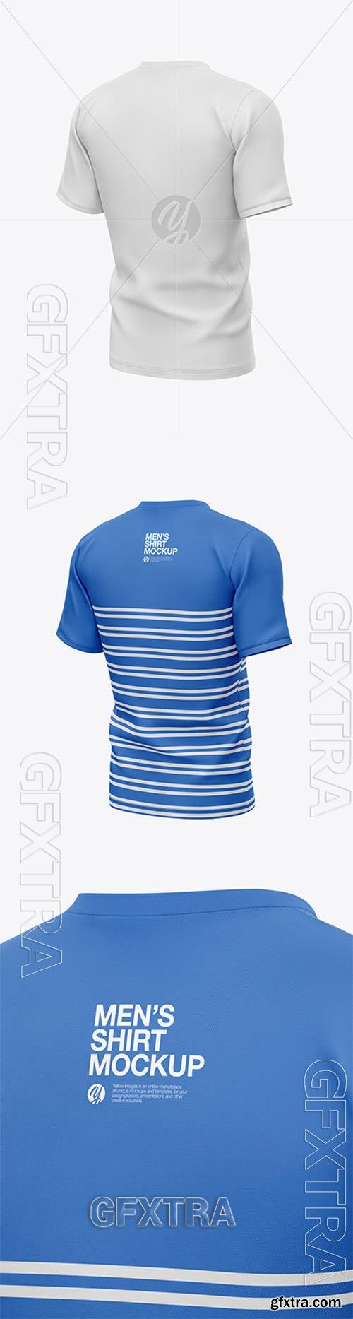 Mens Short Sleeve Henley Shirt Mockup 76105