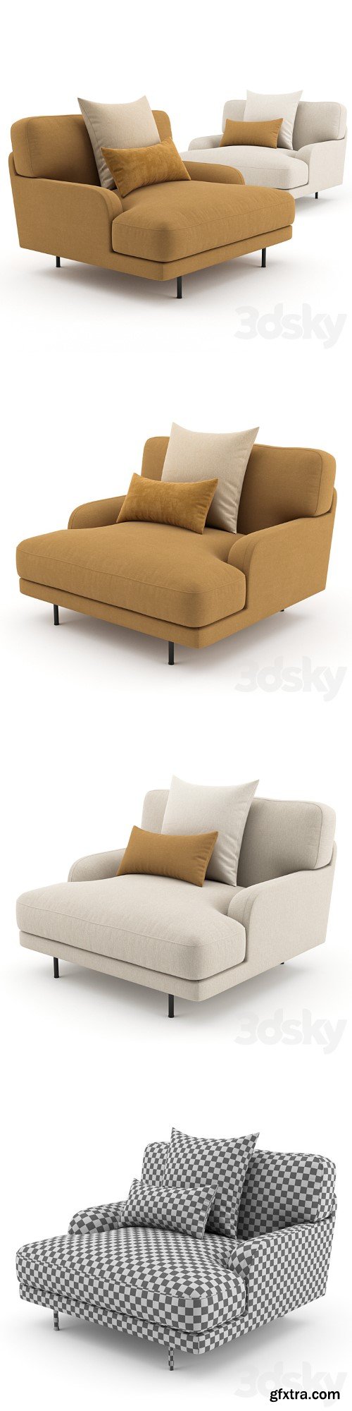 3dsky Pro - Flaneur Lounge Chair GUBI