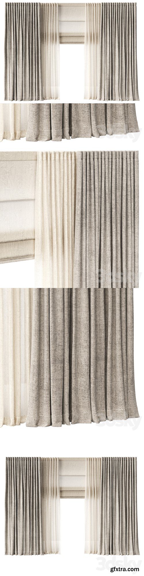 Curtains with Roman blinds