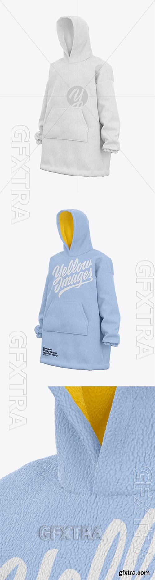 Oversized Chunky Fleece Hoodie - Half Side View 75659 Oversized Chunky Fleece Hoodie - Half Side View 75659