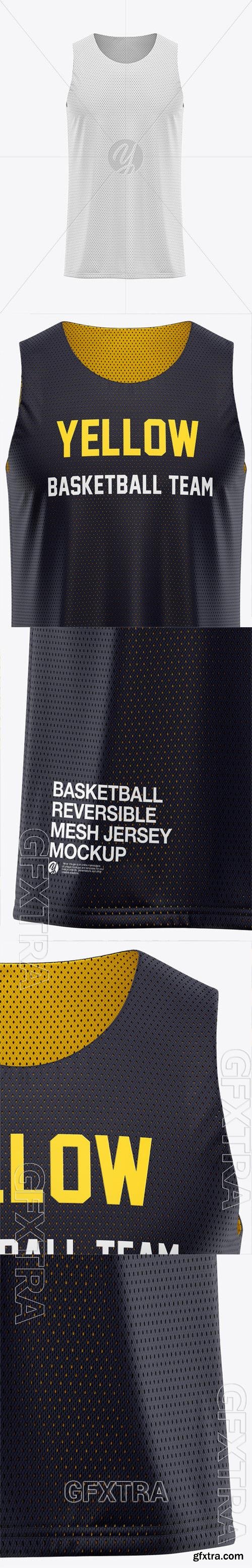 Basketball Reversible Mesh Jersey Mockup - Front View 61854