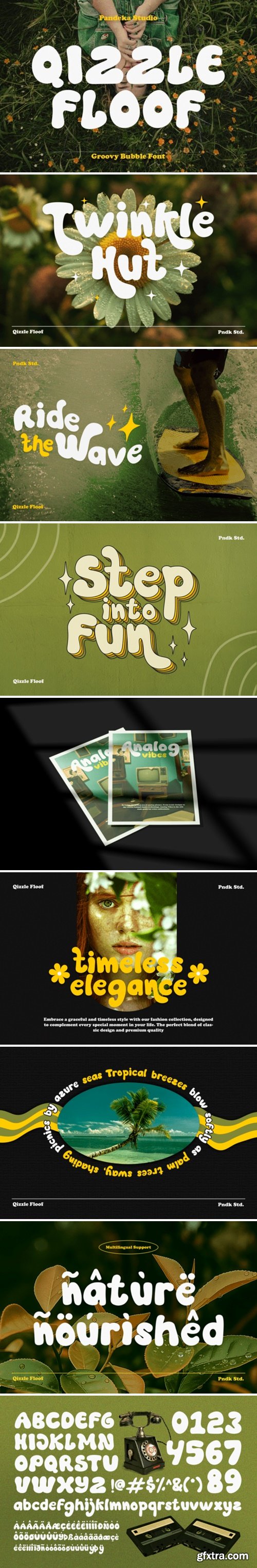 CM - Qizzle Floof - Groovy Bubble Typeface 290887342