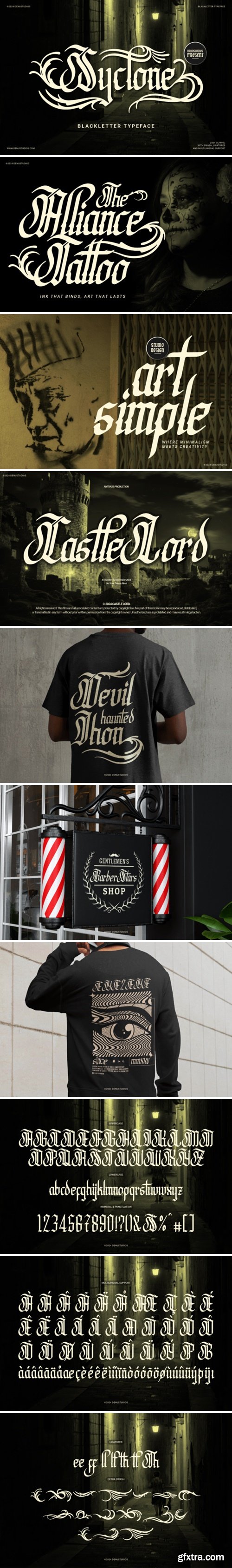 CM - Syclone | Blackletter Typeface 290868201