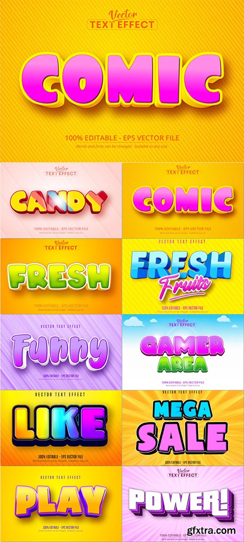 Text effect, font style vector set vol 1