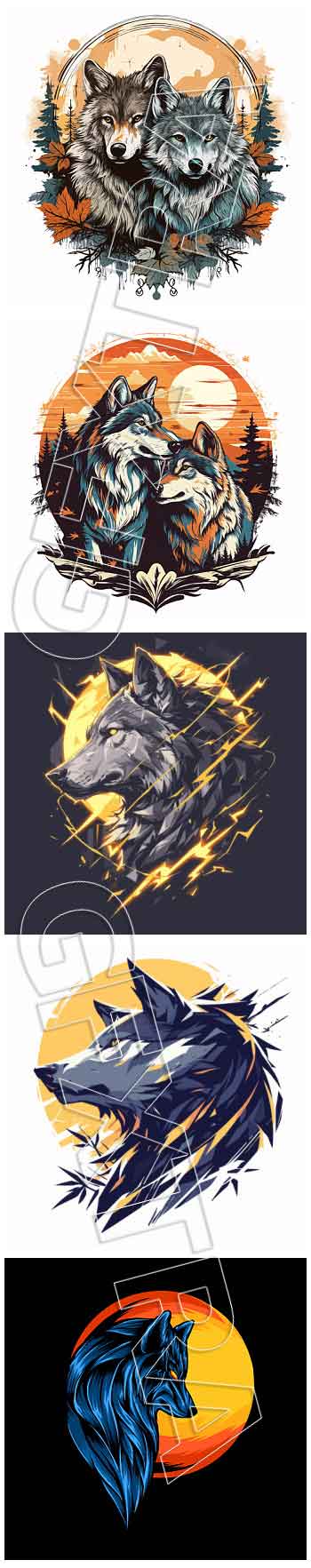 Wolf Vectors 127 AI&amp;SVG ARTWORKS!