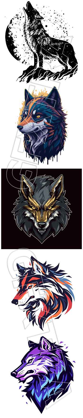 Wolf Vectors 127 AI&amp;SVG ARTWORKS!