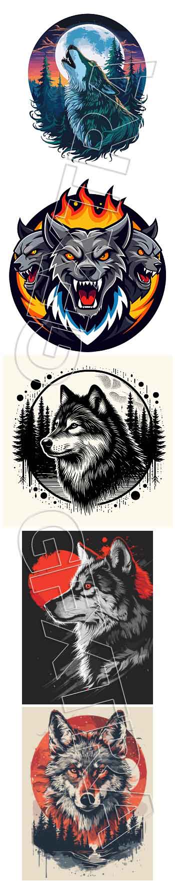 Wolf Vectors 127 AI&amp;SVG ARTWORKS!