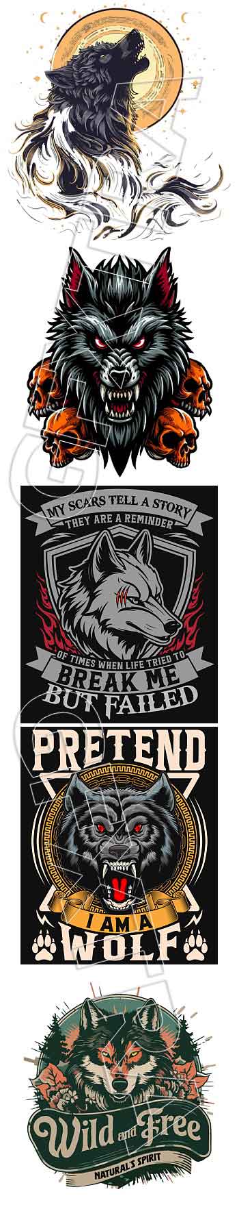 Wolf Vectors 127 AI&amp;SVG ARTWORKS!
