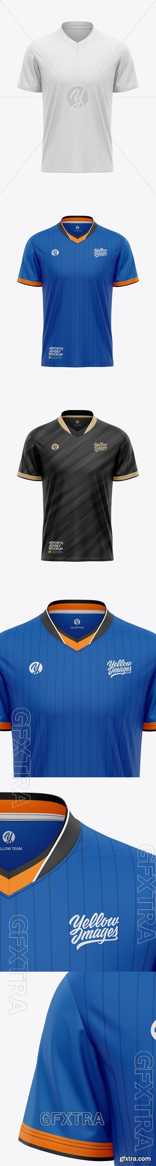 Mens V-Neck eSports Jersey Mockup - Front View 66392 Mens V-Neck eSports Jersey Mockup - Front View 66392
