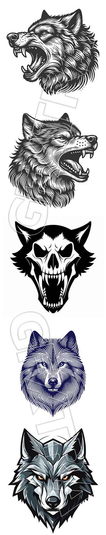 Wolf Vectors 127 AI&amp;SVG ARTWORKS!