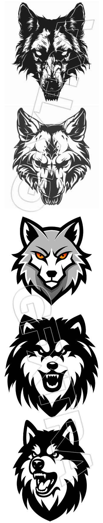 Wolf Vectors 127 AI&amp;SVG ARTWORKS!