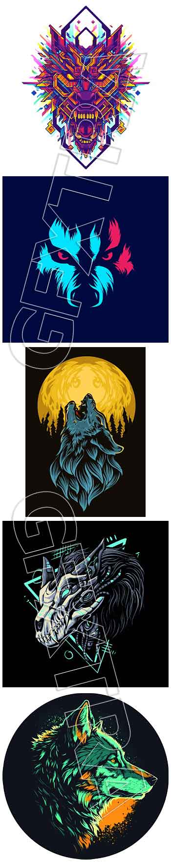 Wolf Vectors 127 AI&amp;SVG ARTWORKS!