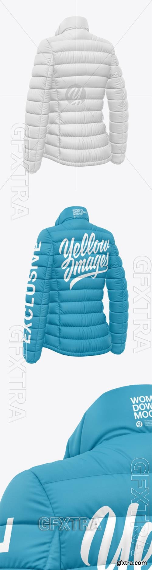 Matte Nylon Womens Down Jacket Mockup 75226
