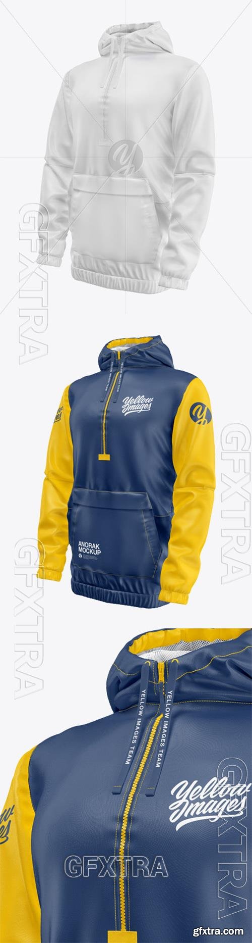 Anorak Mockup - Front Half Side View 75222 Anorak Mockup - Front Half Side View 75222