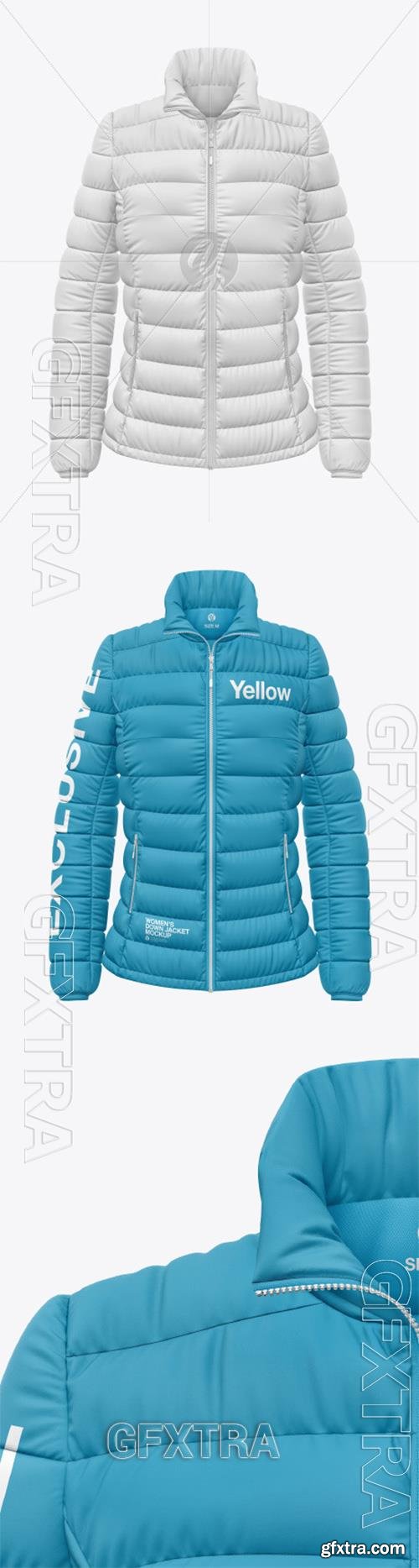 Matte Nylon Womens Down Jacket Mockup 75219 Matte Nylon Womens Down Jacket Mockup 75219