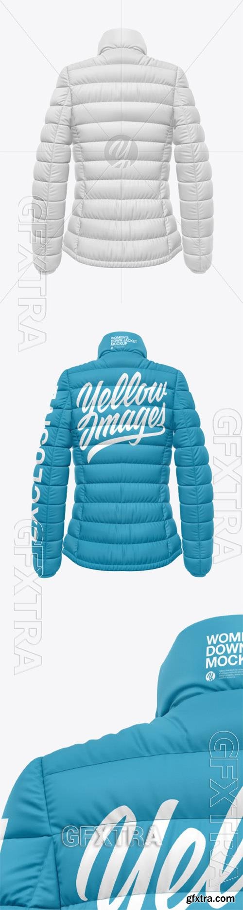 Matte Nylon Womens Down Jacket Mockup 75220