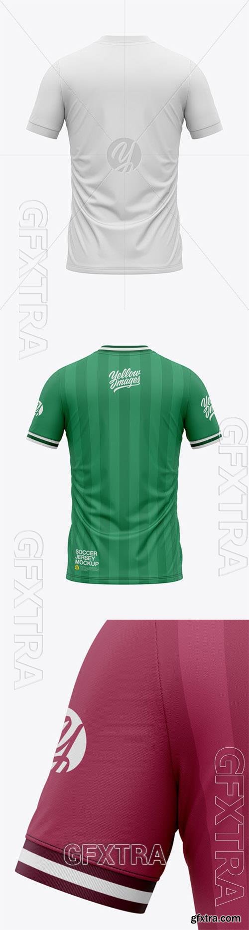 Mens V-Neck Soccer Jersey T-Shirt Mockup - Back View 64775 Mens V-Neck Soccer Jersey T-Shirt Mockup - Back View 64775