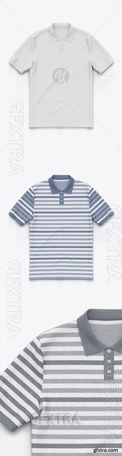 Classic Heather Short Sleeve Polo Shirt - Top View 65923 Classic Heather Short Sleeve Polo Shirt - Top View 65923