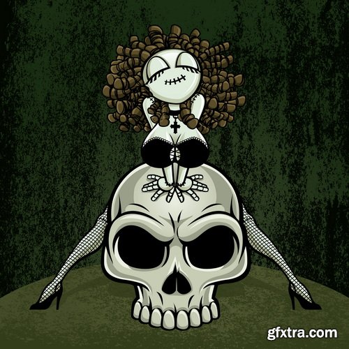 T-Shirt Skull Designs IV, 11xEPS