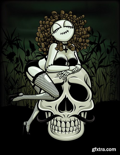 T-Shirt Skull Designs IV, 11xEPS