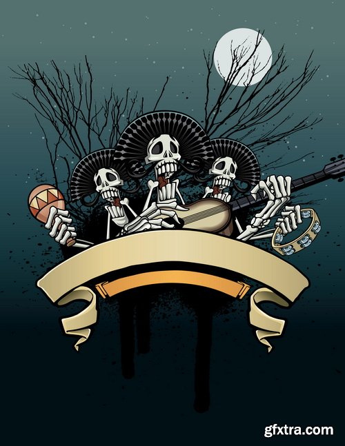 T-Shirt Skull Designs IV, 11xEPS