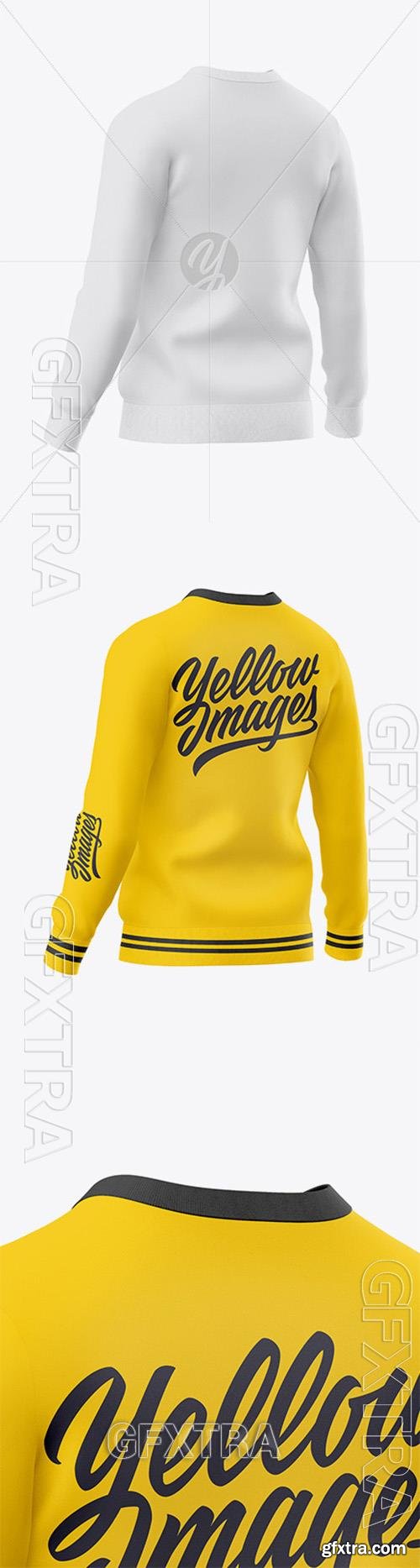 Mens V-Neck Sweatshirt Mockup - Back Half Side View 73964 Mens V-Neck Sweatshirt Mockup - Back Half Side View 73964