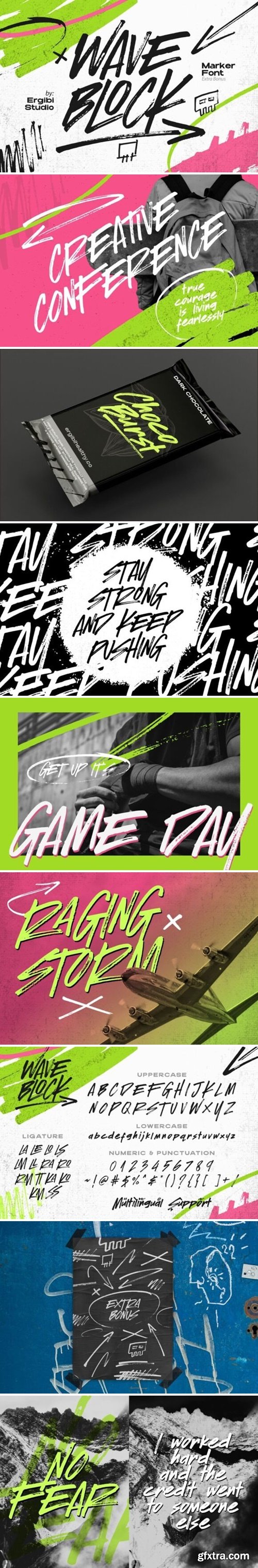 Myfonts - Wave Block Font Family