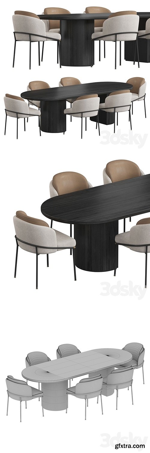 Fil Noir Gubi Moon Dining Table