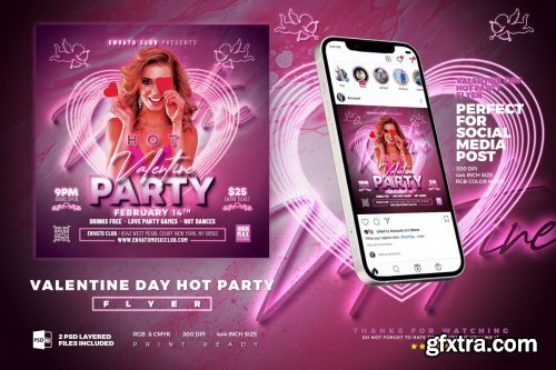 Hot Valentine Day Party Flyer