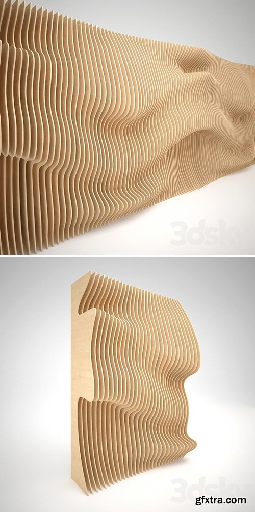 3dsky Pro - Parametric wall panel of wood