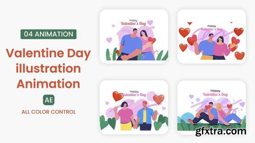 Videohive - Valentine's Day illustration Illustration Scene - 56154175 Videohive - Valentine's Day illustration Illustration Scene - 56154175