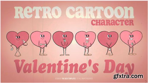 Videohive - Retro Cartoon Character - Valentine's Day - 56113802 Videohive - Retro Cartoon Character - Valentine's Day - 56113802