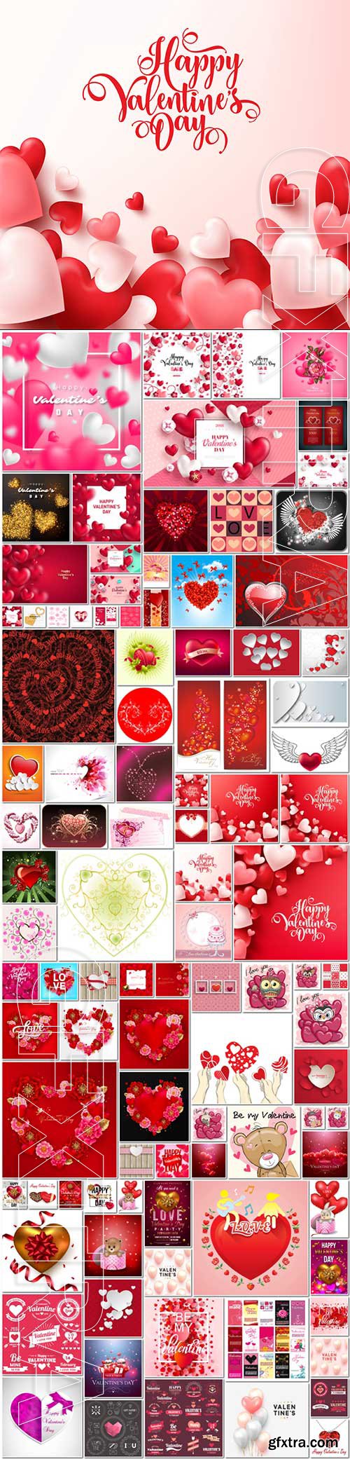 Happy Valentines Day, love, romance, hearts in vector vol 6