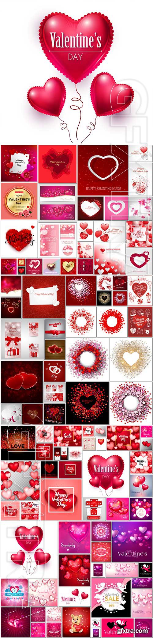 Bundle Happy Valentines Day, love, romance, hearts in vector vol 8