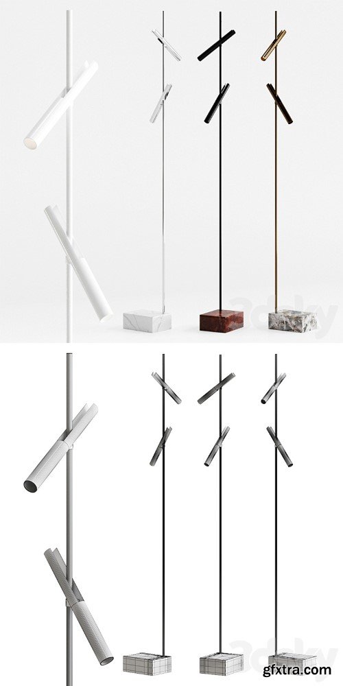 3dsky Pro - Esprit double floor lamp by Kreon